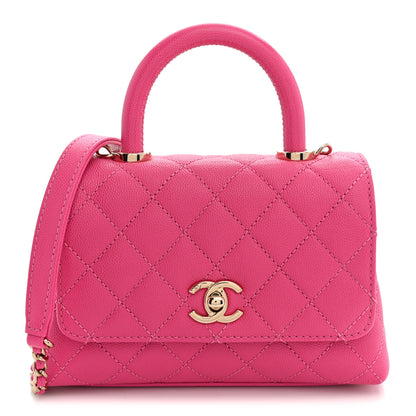Chanel Caviar Quilted Extra Mini Coco Handle Flap Pink 1 of 11