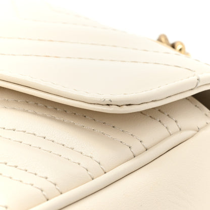 Gucci Calfskin Matelasse Small GG Marmont Shoulder Bag White 12 of 13