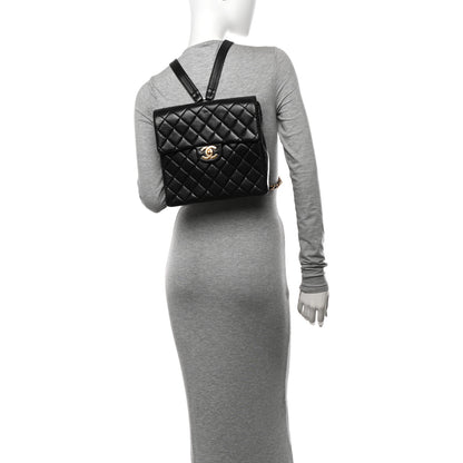 Chanel Lambskin Quilted Backpack Black 2 of 13
