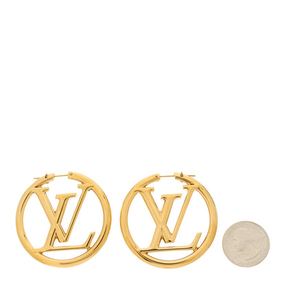 Louis Vuitton Metal Louise Hoop Earrings Gold 2 of 4