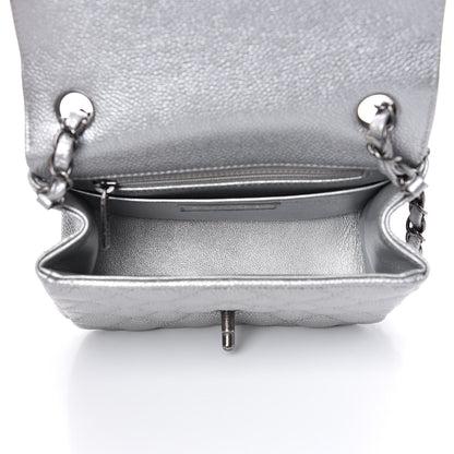 Chanel Metallic Caviar Quilted Mini Square Flap Silver 5 of 10
