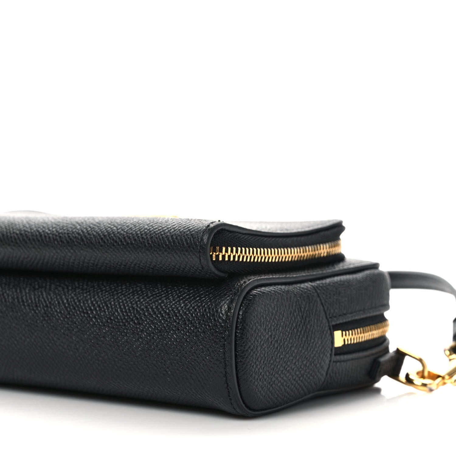 Christian Dior Grained Calfskin Caro Double Pouch Black 8 of 10