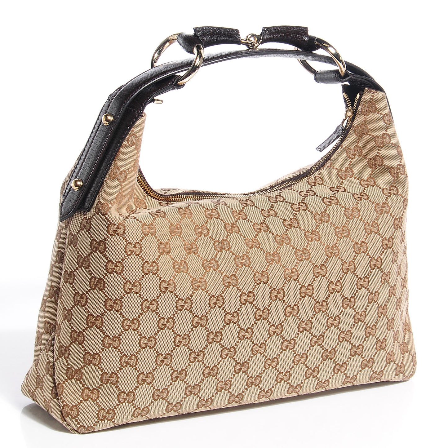 Monogram Medium Horsebit Chain Hobo Brown