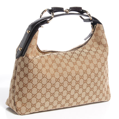 Gucci Monogram Medium Horsebit Chain Hobo Brown 3 of 7
