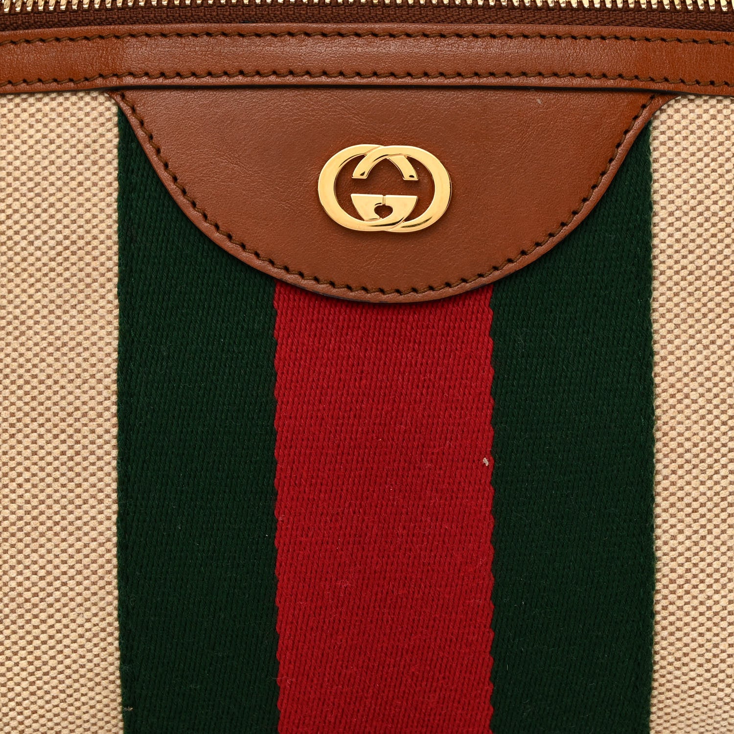 Gucci Vintage Canvas Web Belt Bag Sand Cuir 8 of 10