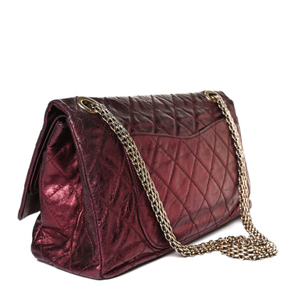 Chanel Metallic Aged Calfskin Quilted 2.55 Reissue 226 Flap Dark Red 3 of 20