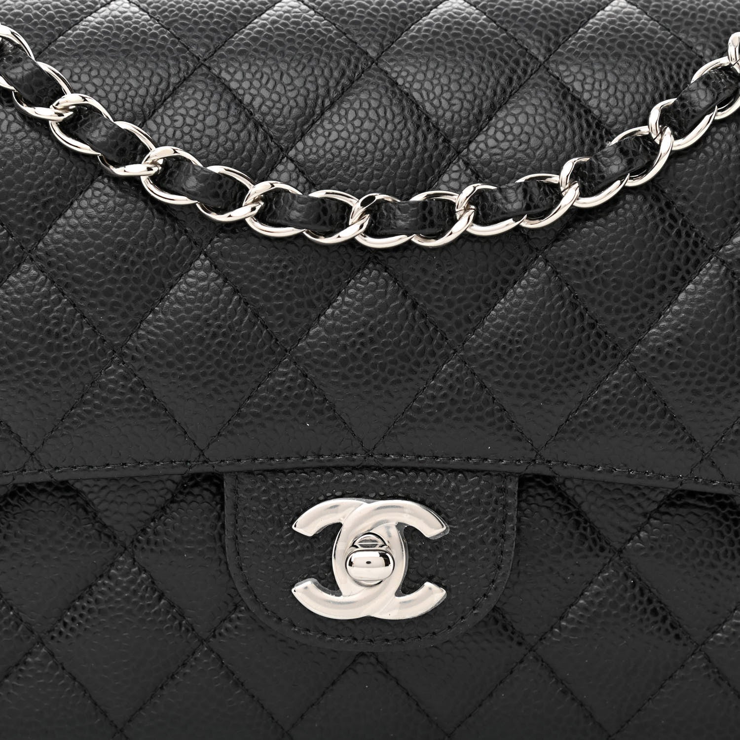 Chanel Caviar Quilted Medium Double Flap Black 8 of 10