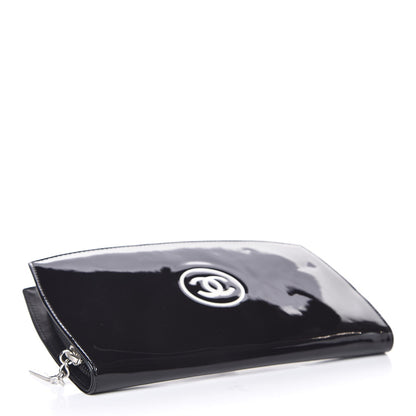 Chanel Patent Large CC Compact Zip Gusset Wallet Black 3 of 9