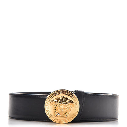 Versace Calfskin Palazzo Medusa Belt 100 40 Black 1 of 8