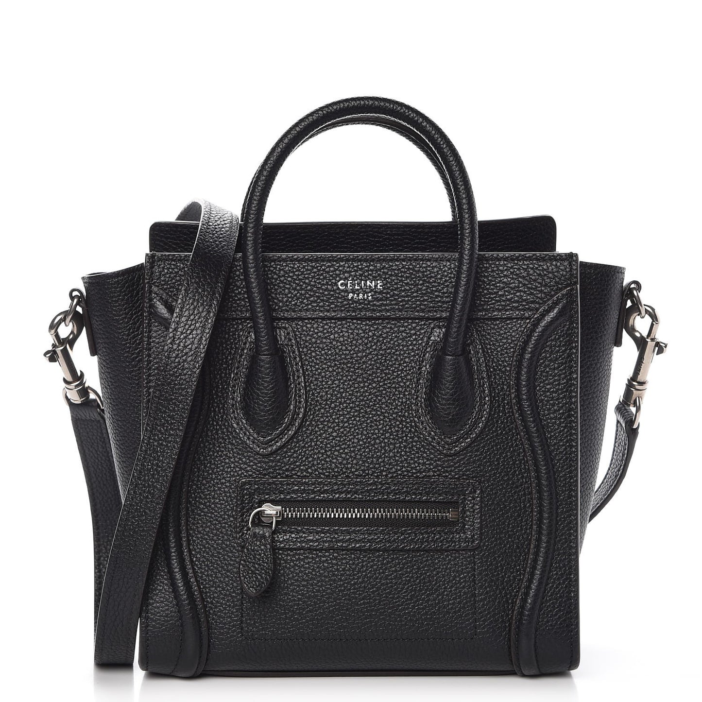 Drummed Calfskin Nano Luggage Black
