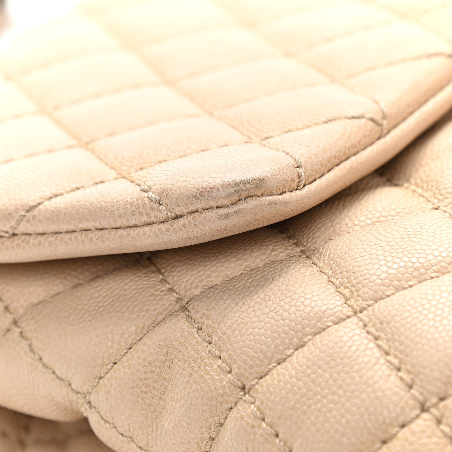 Chanel Caviar Quilted Medium Coco Handle Flap Light Beige 19 of 25