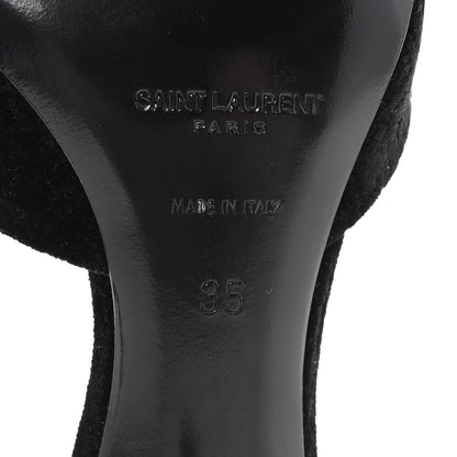 Saint Laurent Velour All-Over Monogram Le Maillon 60 Mules 35 Black 7 of 10