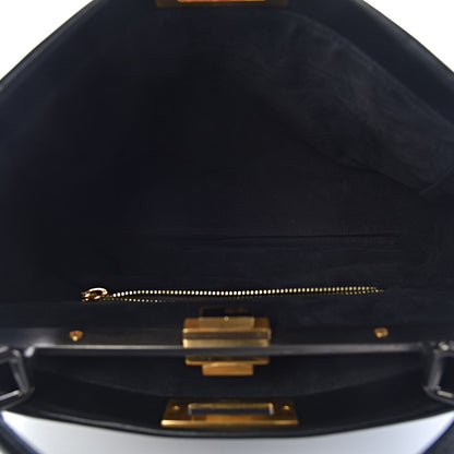 Fendi Vitello Suede Large Peekaboo Iconic Satchel Black 6 of 10