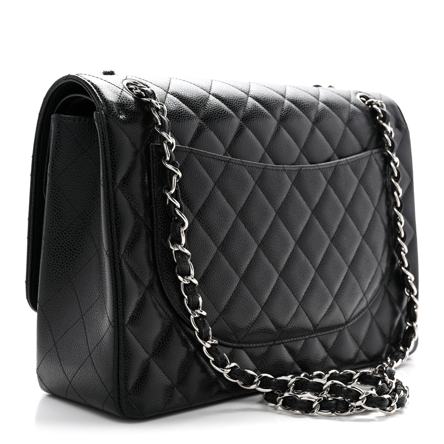 Caviar Quilted Maxi Double Flap Black