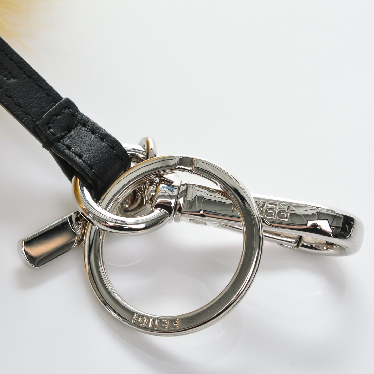 Fox Fur Smiley Bag Charm Yellow