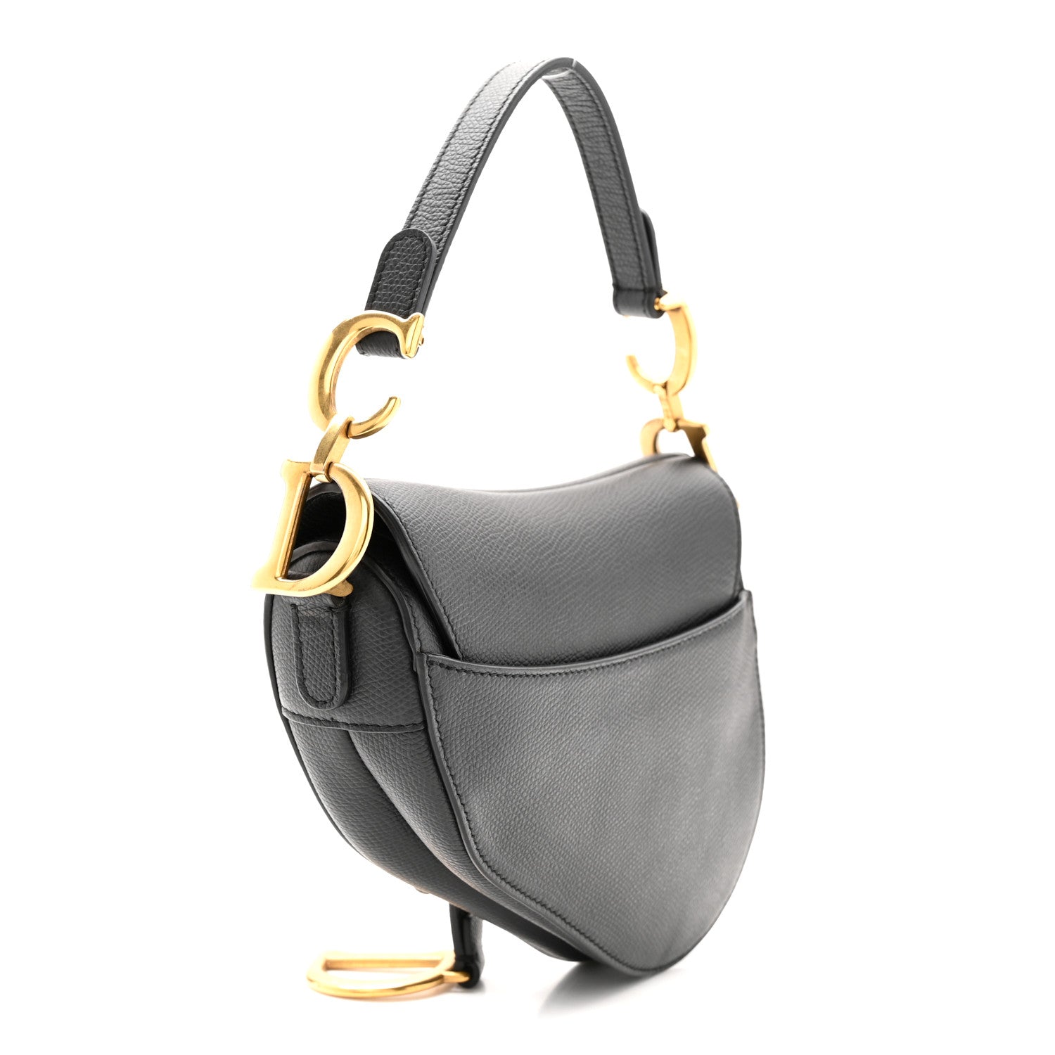 Christian Dior Grained Calfskin Mini Saddle Bag Black 3 of 11