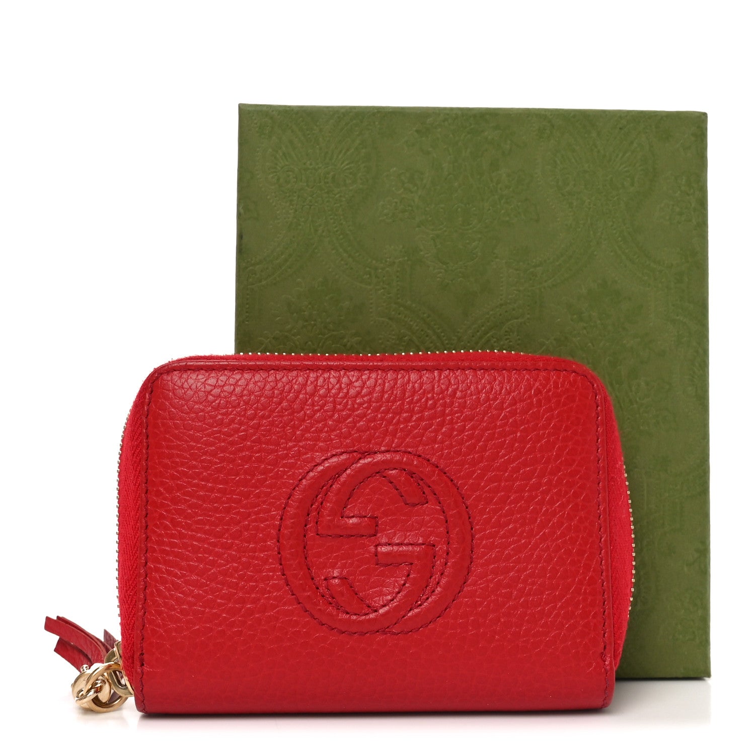 Gucci Pebbled Calfskin Small Soho Zip Around Wallet Red 8 of 8