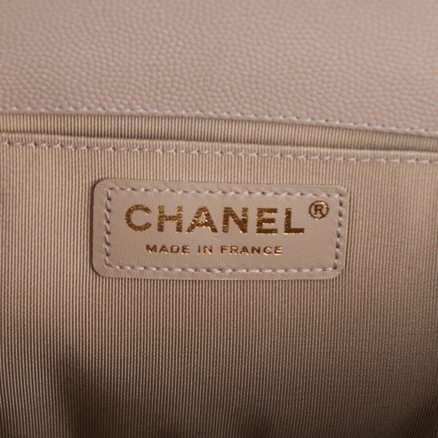 Caviar Quilted Medium Boy Flap Dark Beige