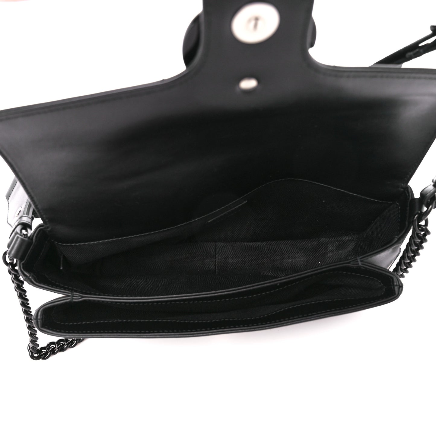 Calfskin Matelasse Monochrome GG Marmont Crossbody Shoulder Bag Black