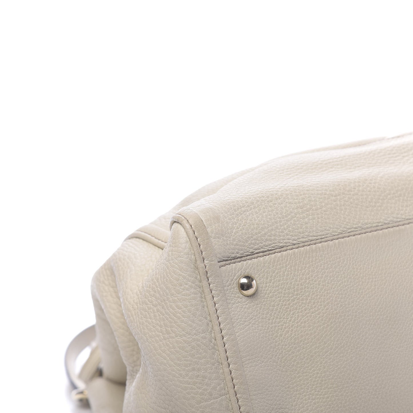 Pebbled Calfskin Medium Soho Shoulder Bag Off White