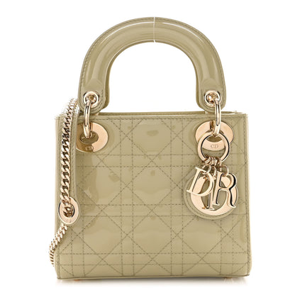 Christian Dior Patent Cannage Mini Lady Dior Sage Green 1 of 10