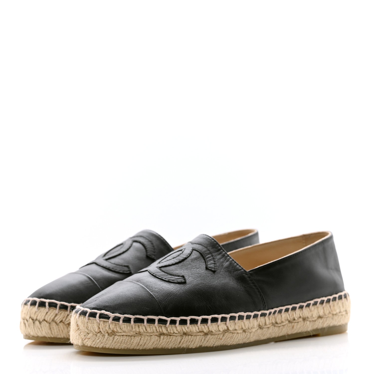 Chanel Lambskin CC Espadrilles 35 Black 3 of 8
