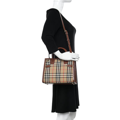 Burberry Calfskin Vintage Check Mini Two Handle Title Bag Archive Beige 2 of 9