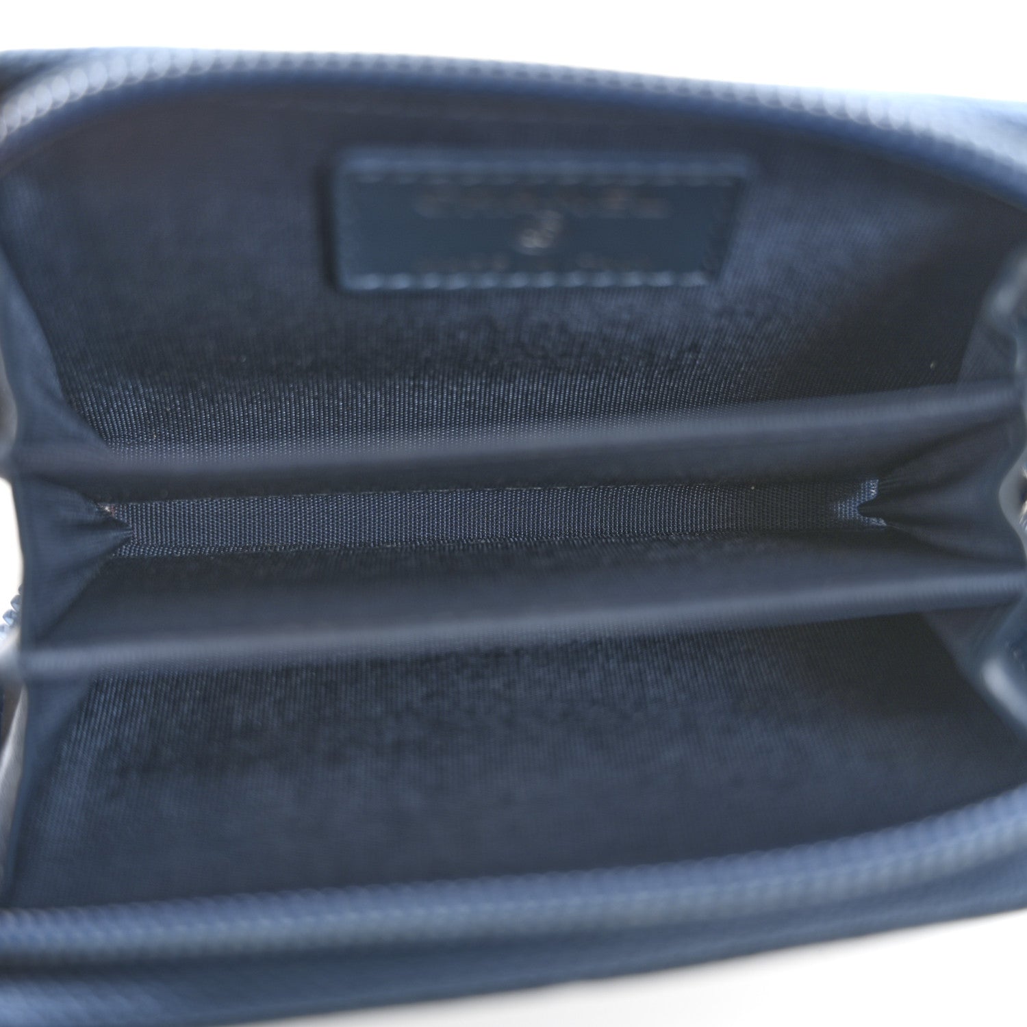 Chanel Caviar Timeless CC Zip Around Coin Purse Blue 5 of 11