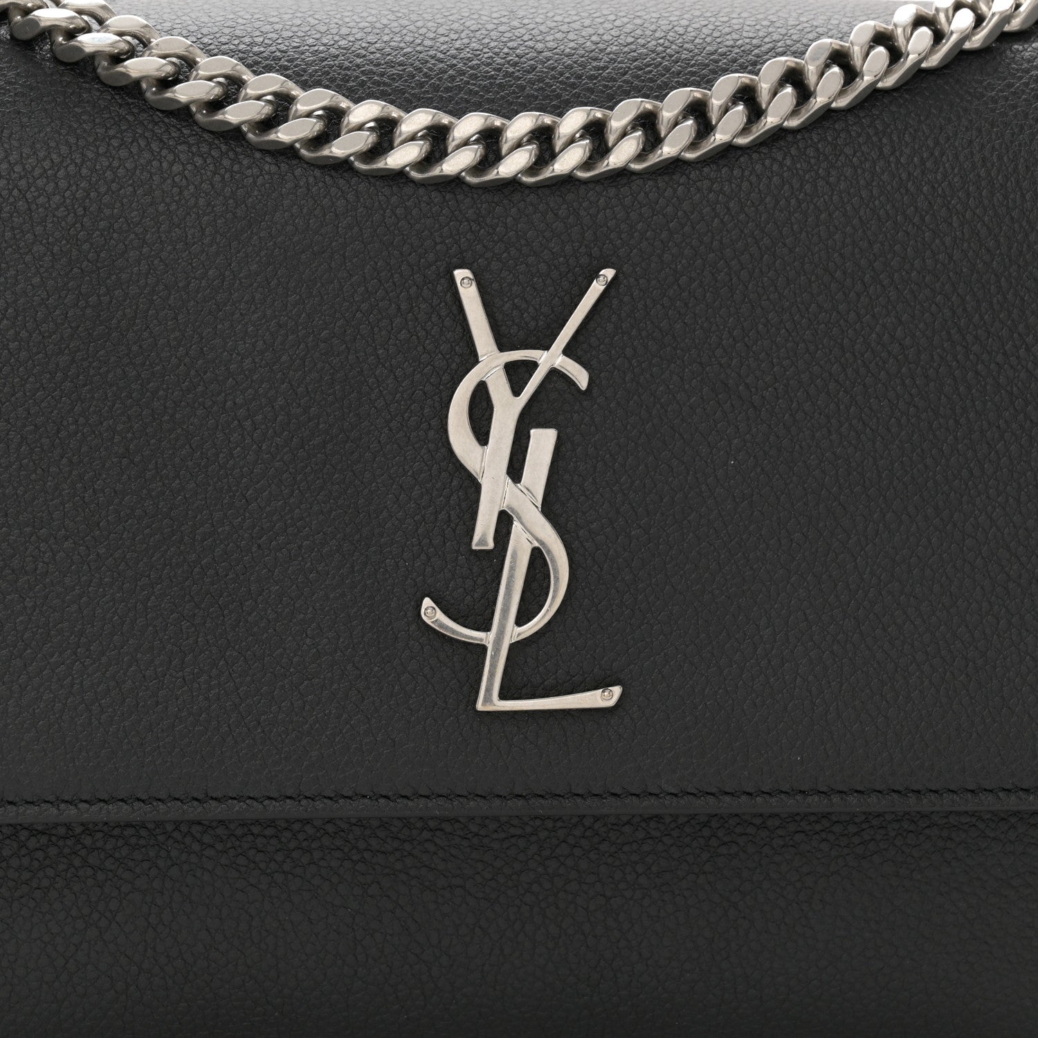 Saint Laurent Grained Calfskin Medium Monogram Sunset Black 8 of 10