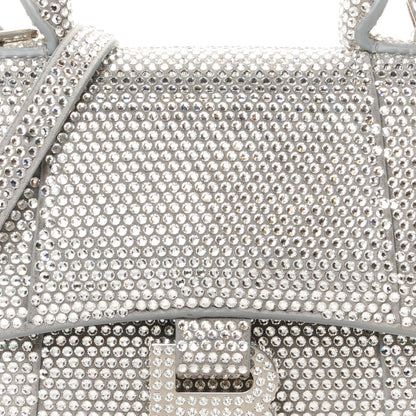 Balenciaga Strass Suede Hourglass Top Handle Bag XS Smoke Grey Crystal 8 of 10