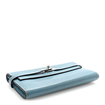 Hermes Epsom Kelly Longue Wallet Blue Jean 4 of 6