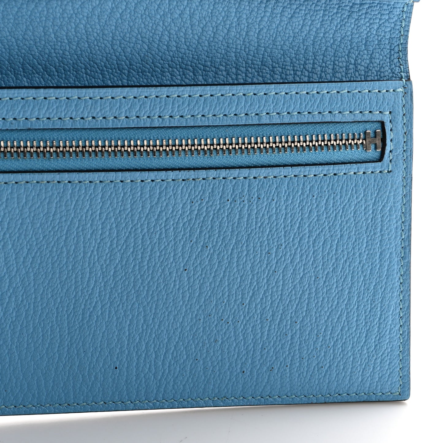 Chevre Mysore Bearn Gusset Wallet Celeste