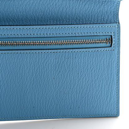 Hermes Chevre Mysore Bearn Gusset Wallet Celeste 8 of 15