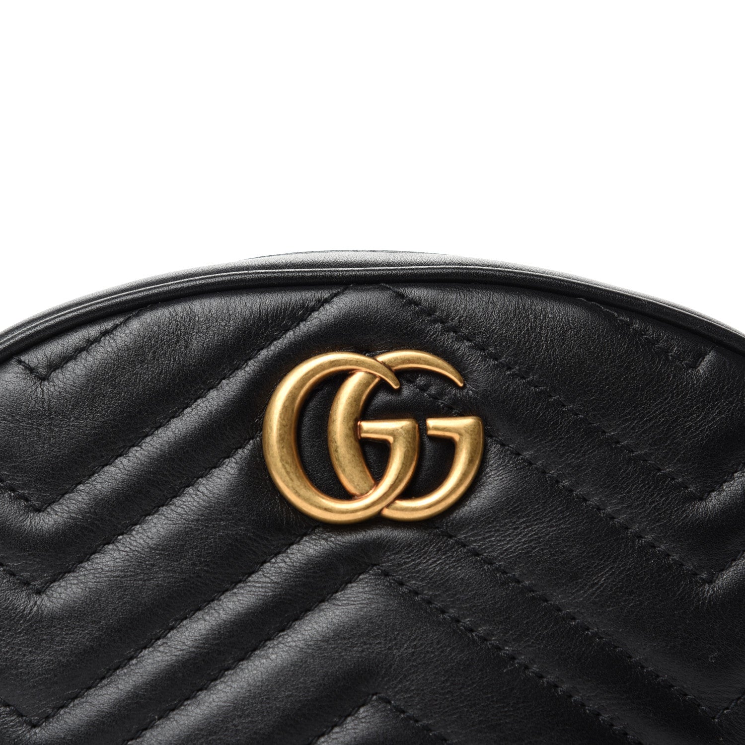 Gucci Calfskin Matelasse GG Marmont Belt Bag 95 38 Black 11 of 11