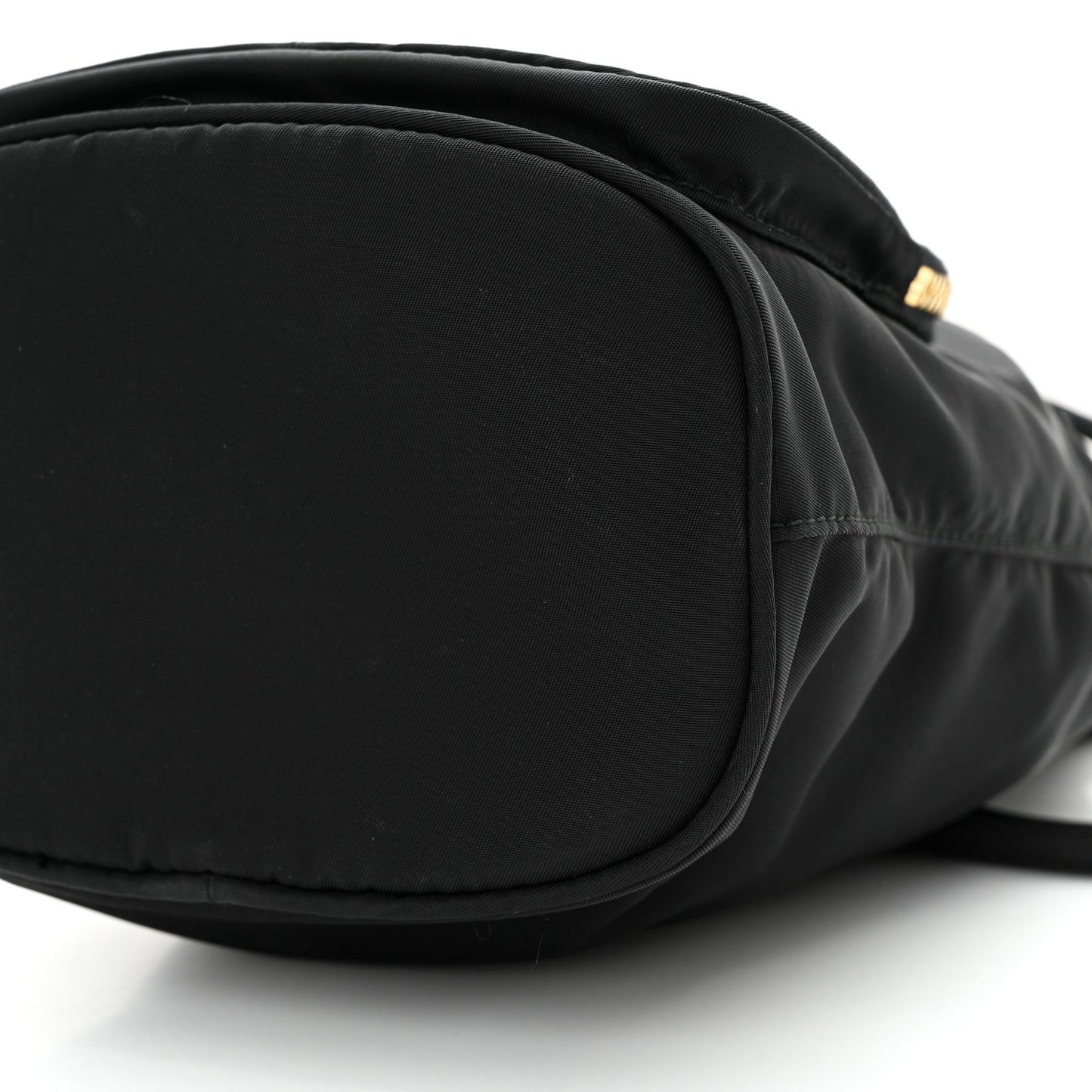 Saffiano Tessuto Nylon Mini Bucket Crossbody Bag Black