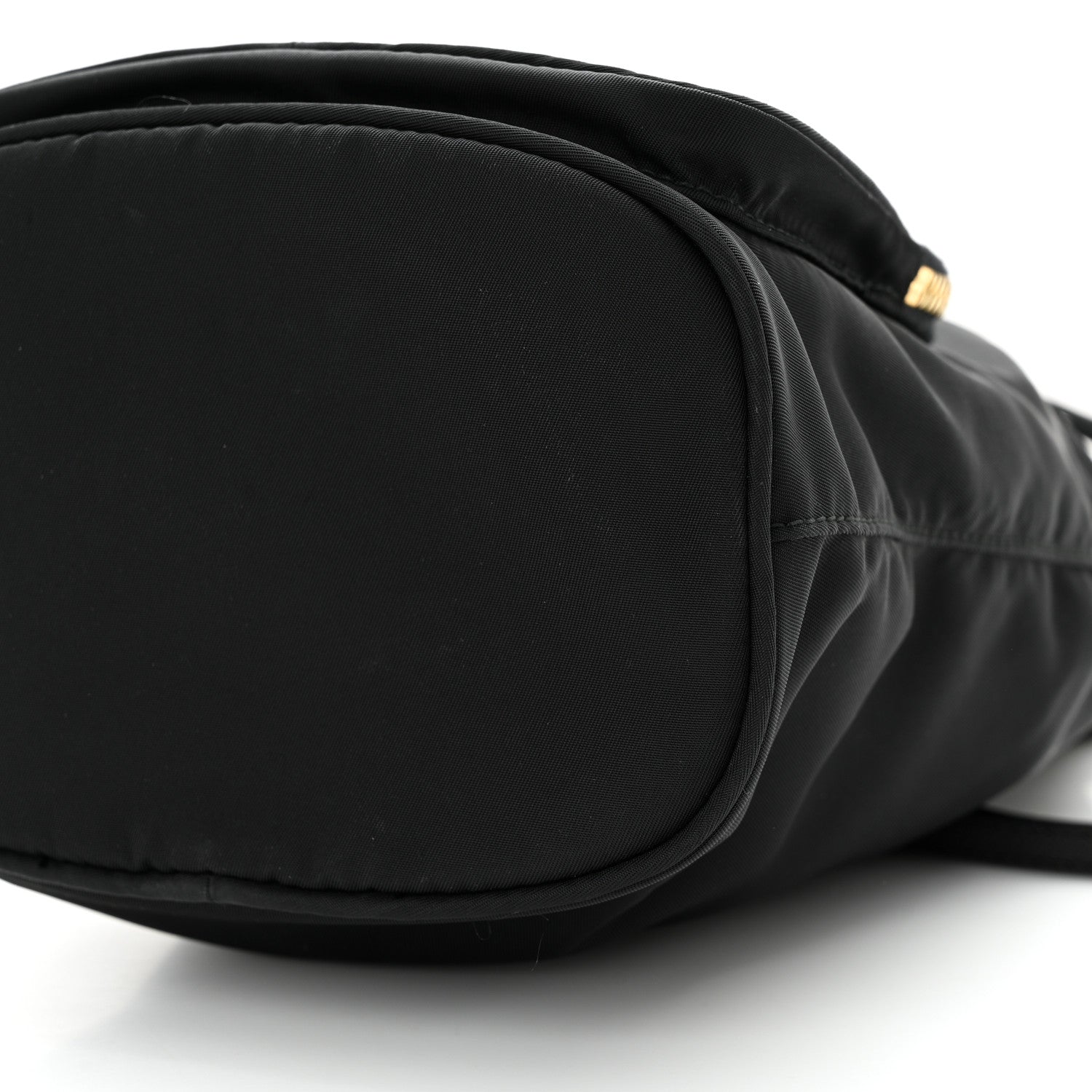 Prada Saffiano Tessuto Nylon Mini Bucket Crossbody Bag Black 9 of 11