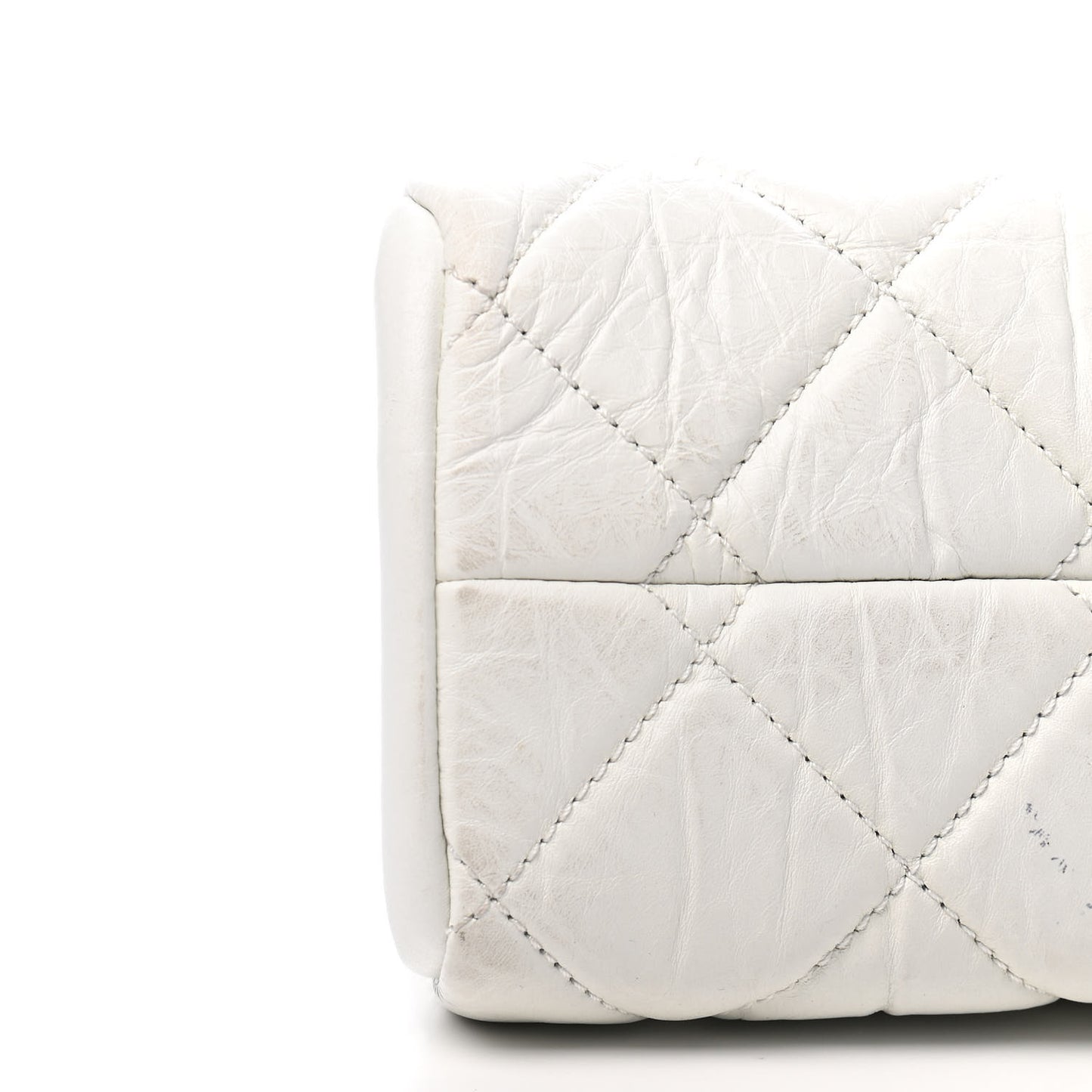 Aged Calfskin Small Just Mademoiselle Bowling Bag White