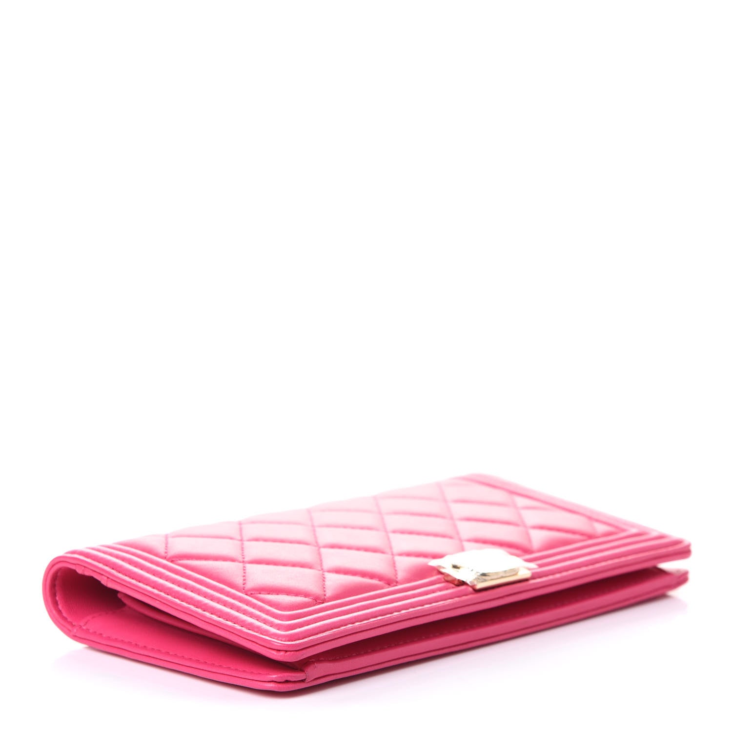 Chanel Lambskin Quilted Boy Yen Wallet Pink 4 of 9