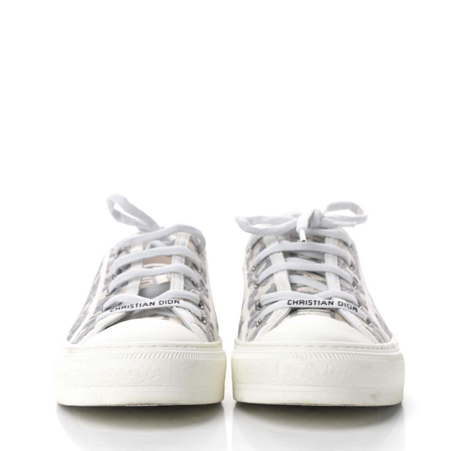 Canvas Oblique Walk'N'Dior Low Top Sneakers 40 Grey Stone