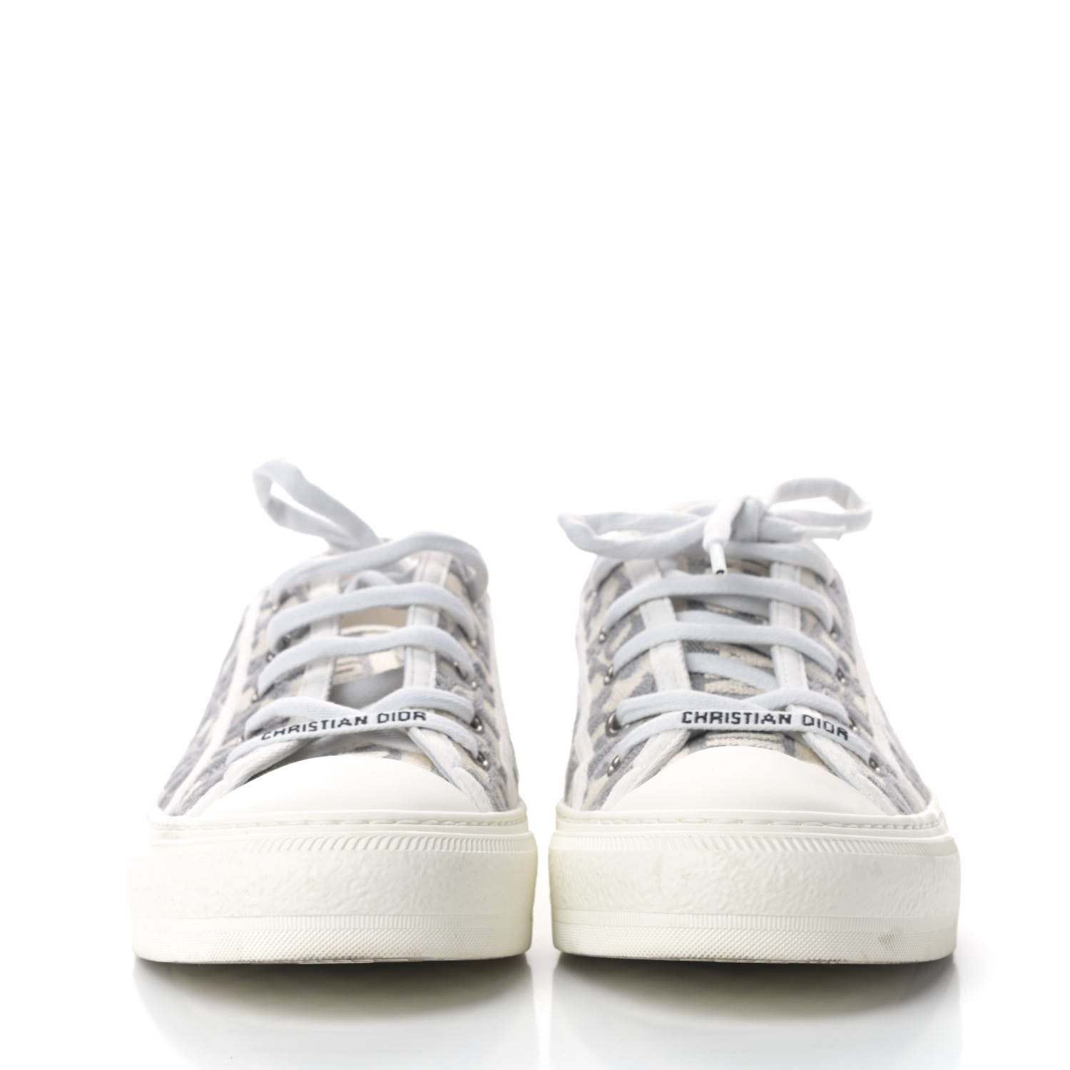 Christian Dior Canvas Oblique Walk'N'Dior Low Top Sneakers 40 Grey Stone 2 of 7