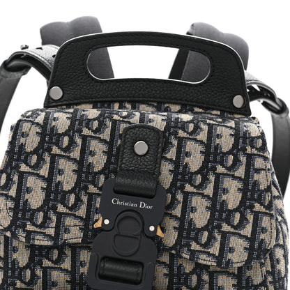 Christian Dior HOMME Oblique Calfskin Mens Mini Saddle Backpack Navy Blue 8 of 11