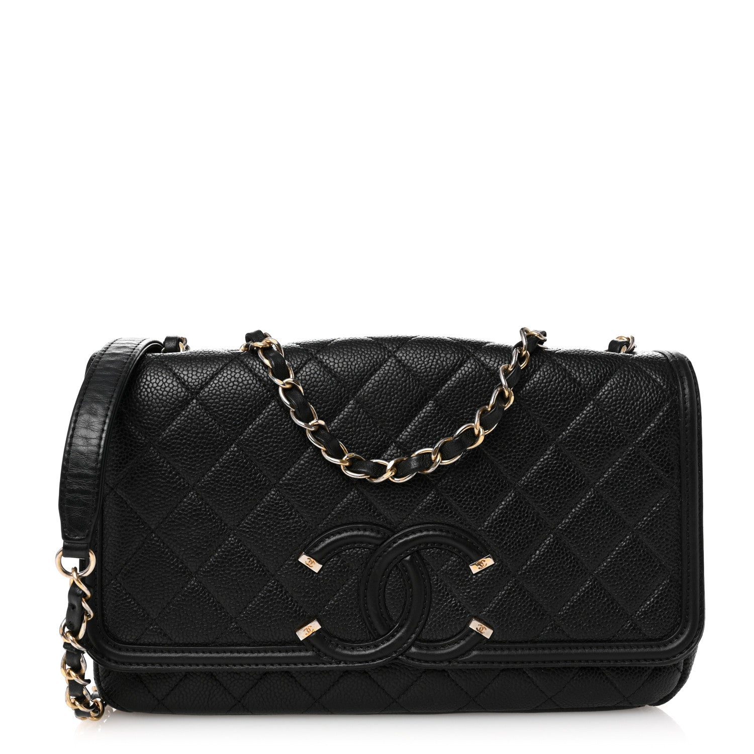Chanel Caviar Quilted Medium CC Filigree Flap Black 1 of 11