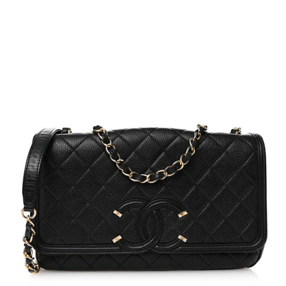 Chanel Caviar Quilted Medium CC Filigree Flap Black 1 of 11
