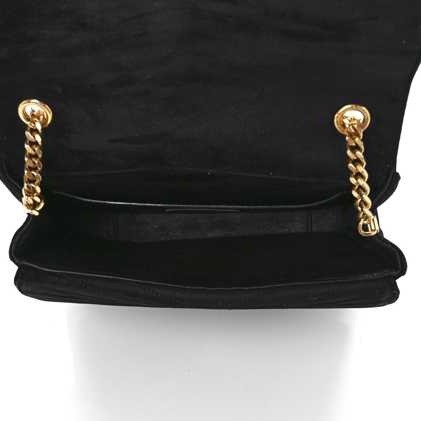Suede Matelasse Chevron Monogram Medium Sulpice Black