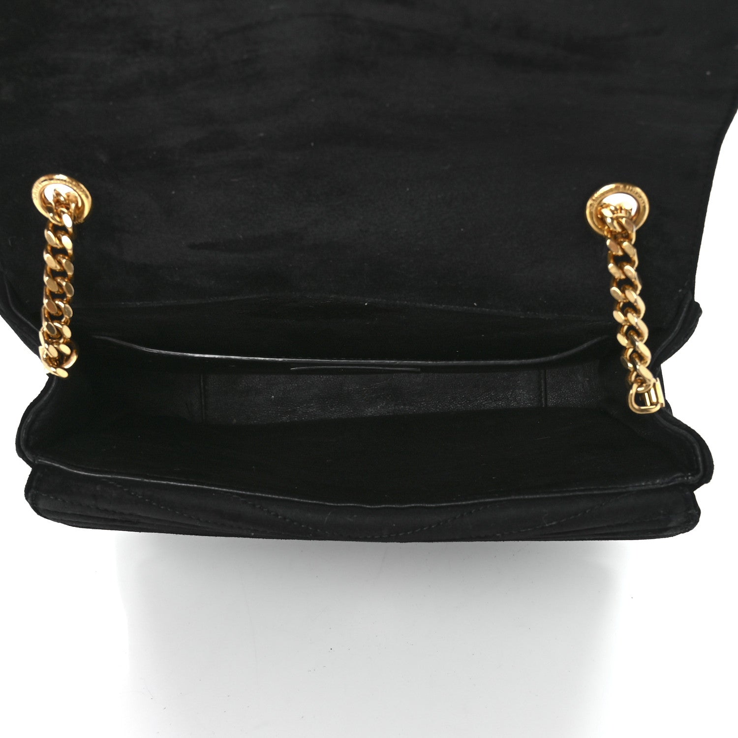 Saint Laurent Suede Matelasse Chevron Monogram Medium Sulpice Black 5 of 14
