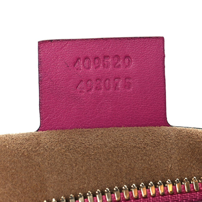 Gucci GG Supreme Monogram Moon Calfskin Small Boston Beige Ebony Hibiscus Red New Rosette 7 of 11