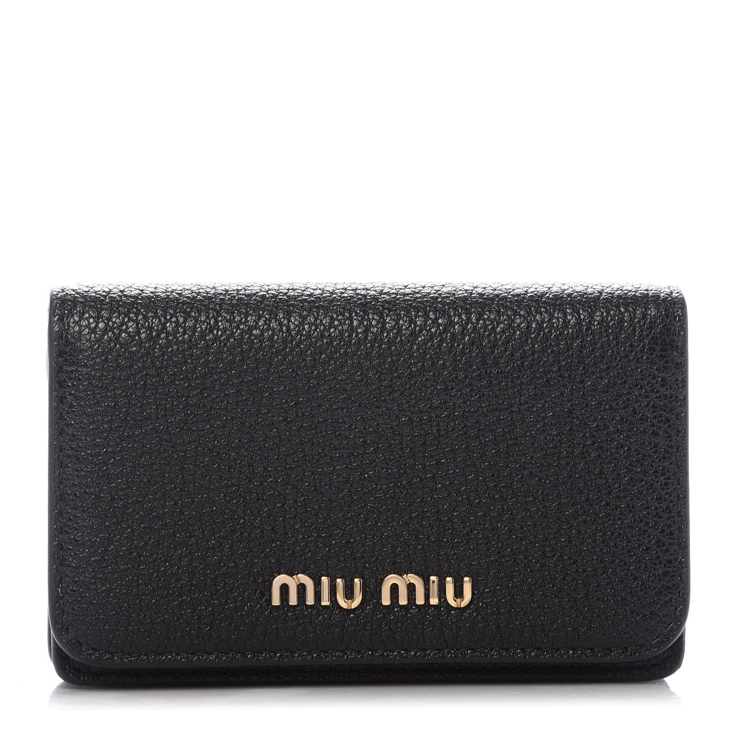 Miu Miu Madras Card Holder Black Rosa 1 of 9