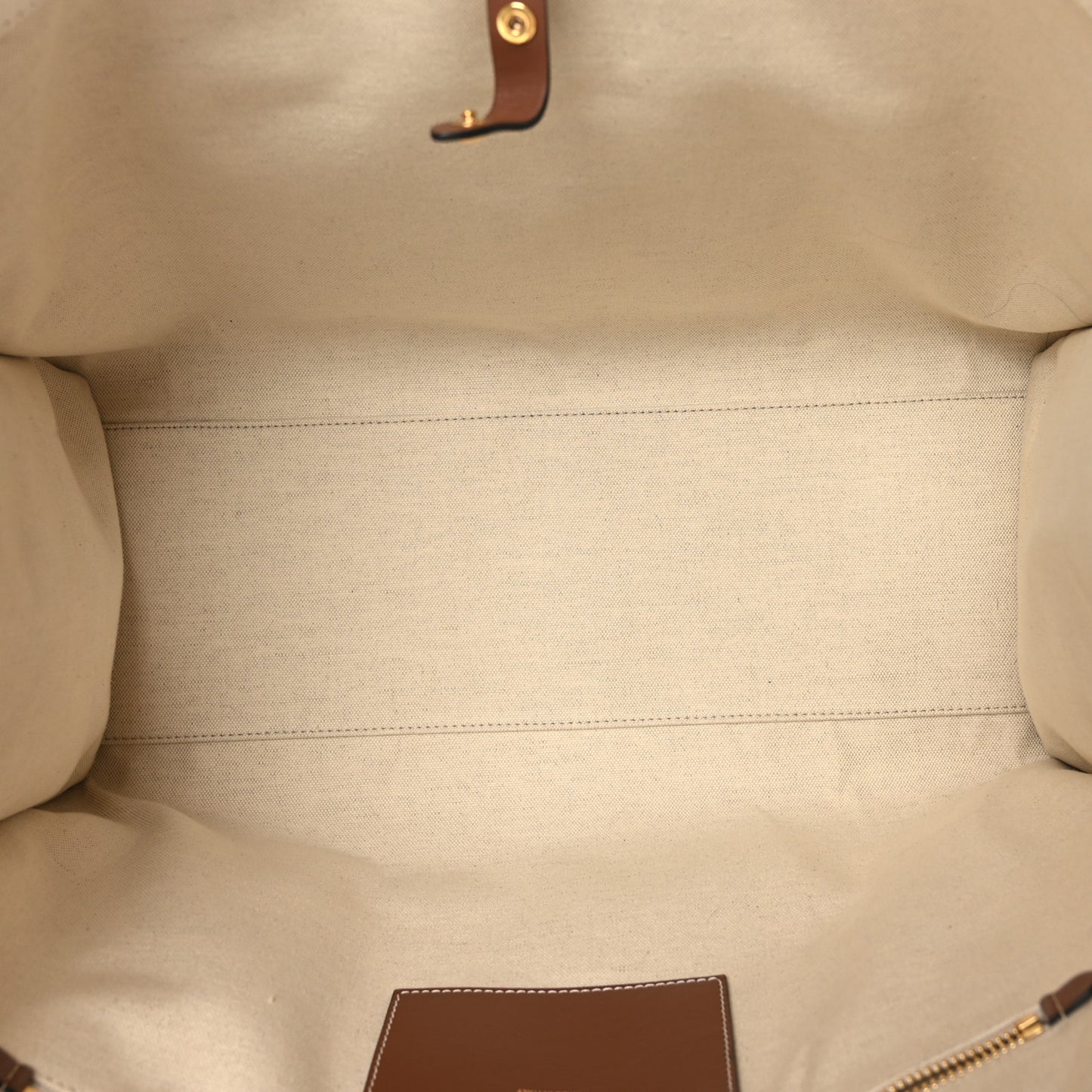Canvas Smooth Calfskin Medium Two Tone Freya Tote Brown