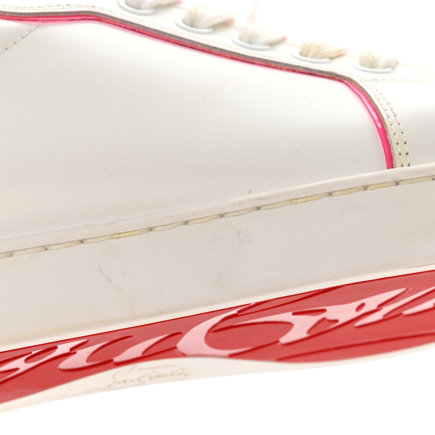 Calfskin Vieira Spikes Flat Sneakers 38 Bianco Rose