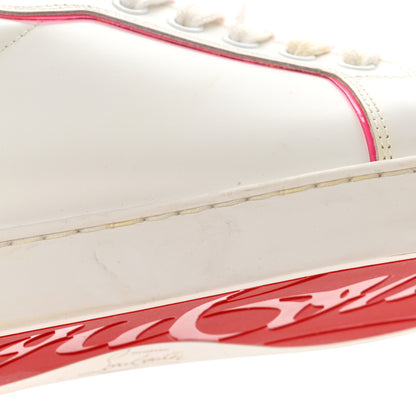 Christian Louboutin Calfskin Vieira Spikes Flat Sneakers 38 Bianco Rose 10 of 13